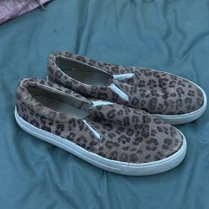 cheeta print slip ons